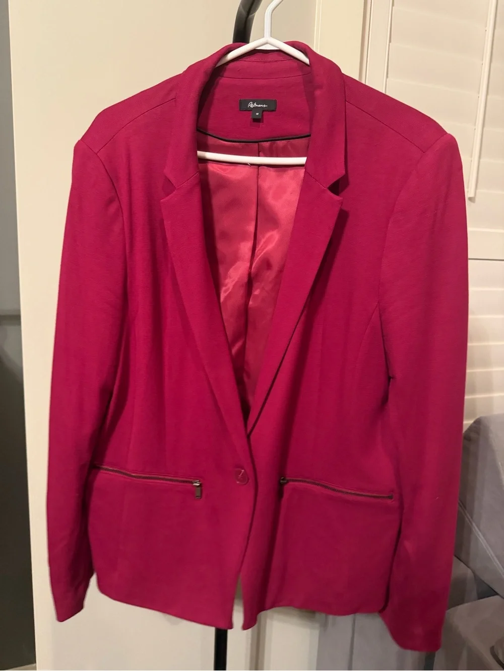 Reitmans Women's Fuchsia Single-Button Blazer - Picture 3 of 4